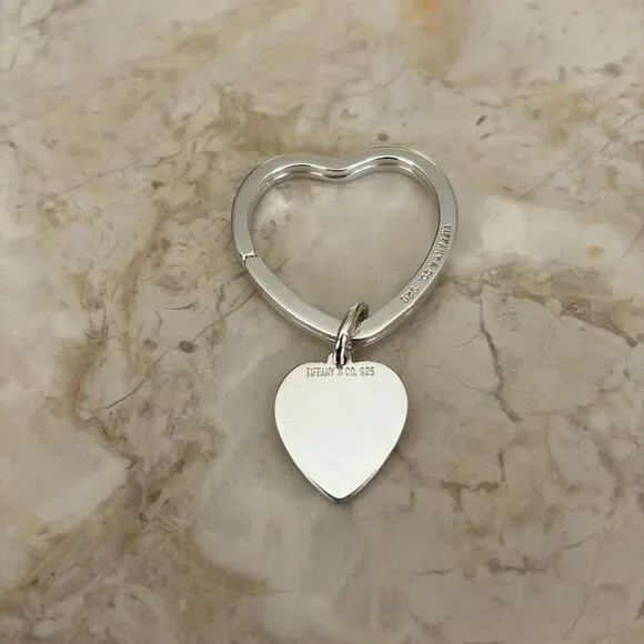 Tiffany & Co. Heart Tag Silver Key Ring 925 Sterling Silver - Picture 2 of 7